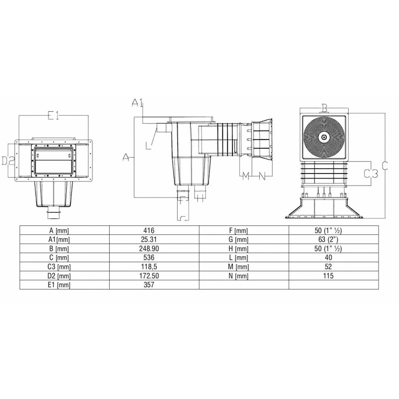 Skimmer Aquareva Con Bocca Svasata 357 X 172 Mm 4 Skimmer Aquareva Con Bocca Svasata 357 X 172 Mm - immagine 2