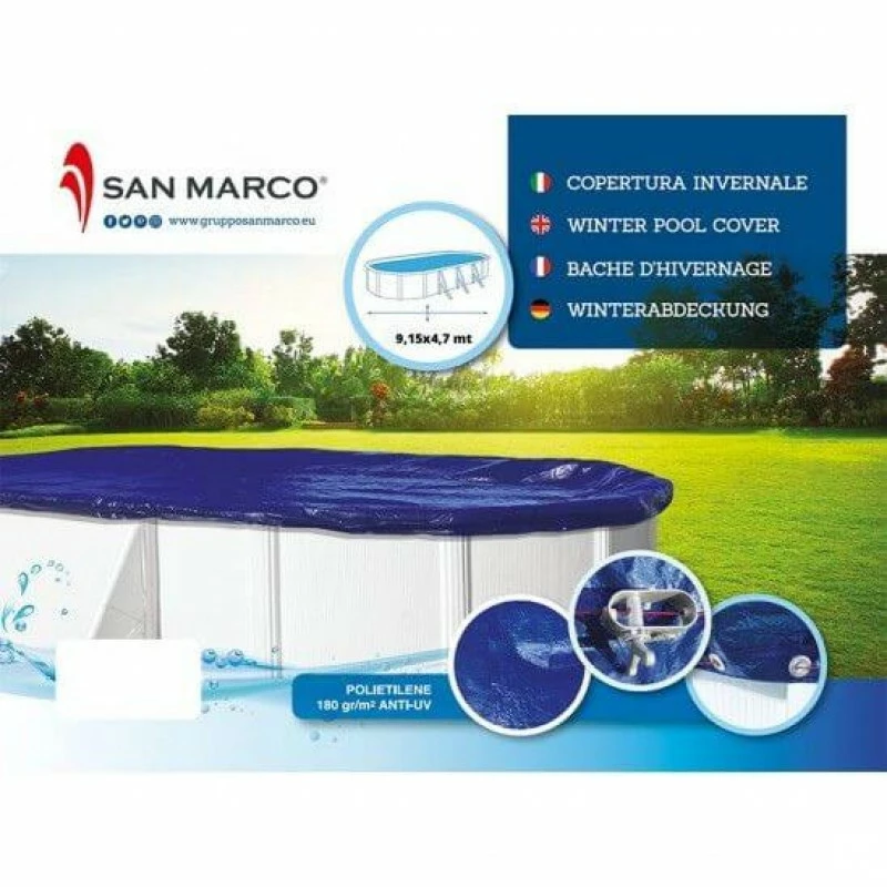 San Marco Copertura Invernale Per Piscina Fuori Terra 9,15x4,7 Mt 3 San Marco Copertura Invernale Per Piscina Fuori Terra 9,15x4,7 Mt