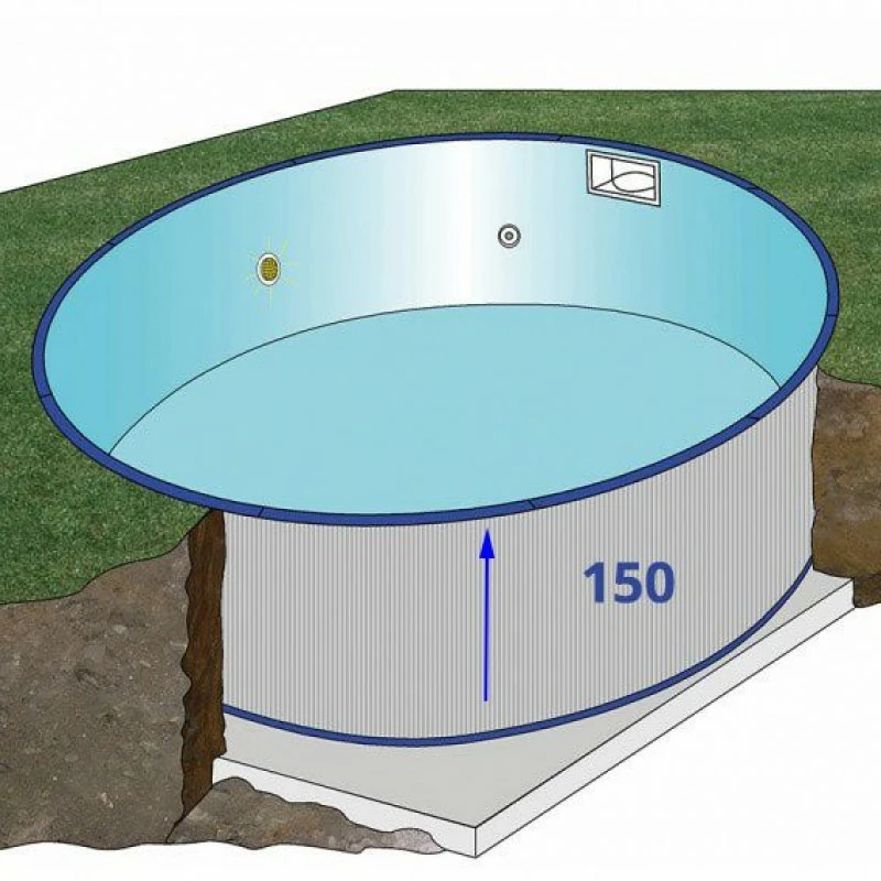 GRE Piscina Interrata Star Pool Rotonda 460x150 Cm 4 GRE Piscina Interrata Star Pool Rotonda 460x150 Cm - immagine 2