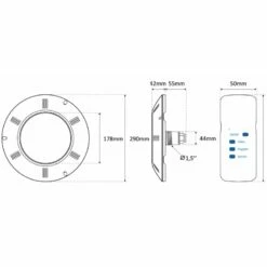 Proiettore A Led Faro Per Piscina Piatto Da 16 W -Vendite Piscine Interrate scheda proiettore piatto rgb 800x800 1