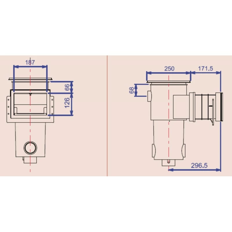Skimmer A Murare Per Piscine Interrate, Con Bocca Standard Da 187x126 Mm 4 Skimmer A Murare Per Piscine Interrate, Con Bocca Standard Da 187x126 Mm - immagine 2