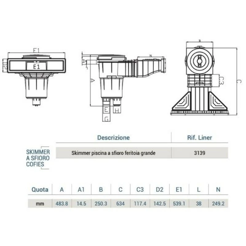 Hayward Skimmer Sfioratore A Bocca Stretta Per Piscina 539x142 Mm 4 Hayward Skimmer Sfioratore A Bocca Stretta Per Piscina 539x142 Mm - immagine 2